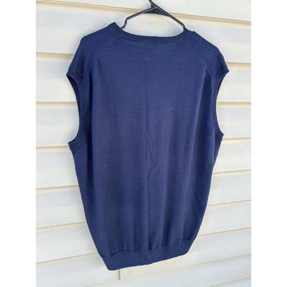 Peter Millar Cashmere Wool Blend Sweater Vest Mens Large Navy Golf Preppy V Neck - Picture 3 of 3